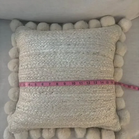 Beige Textured Throw Pillow - Picture 4 of 5